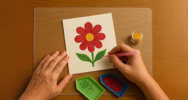 diamont painting op knutselmat