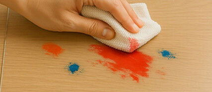 knutselmat proper maken natte doek